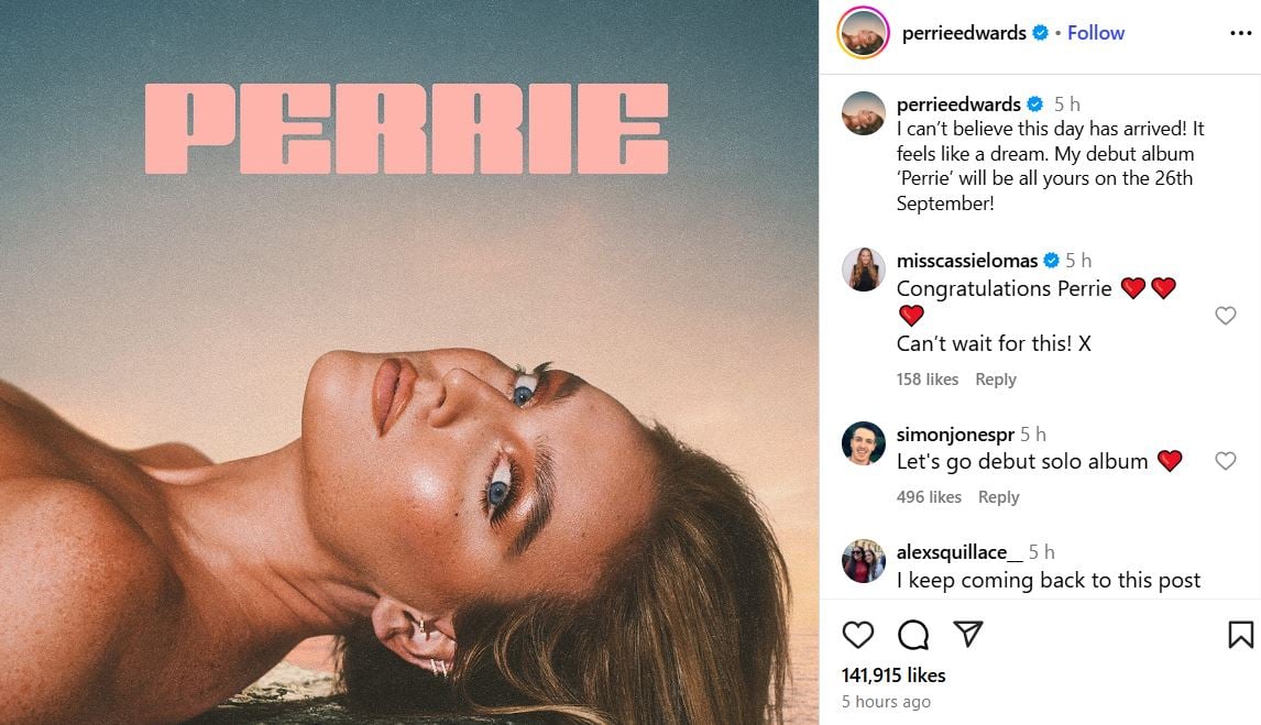 Perrie Edwards set to release debut solo album