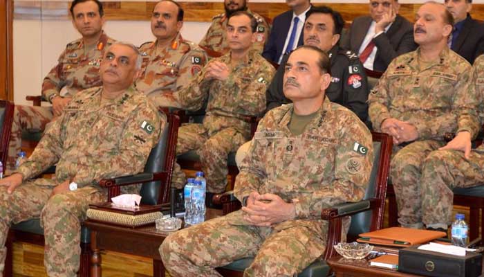COAS Field Marshal Asim Munir is being briefed on Balochistans security situation on Turbat visit, August 23, 2025. — ISPR