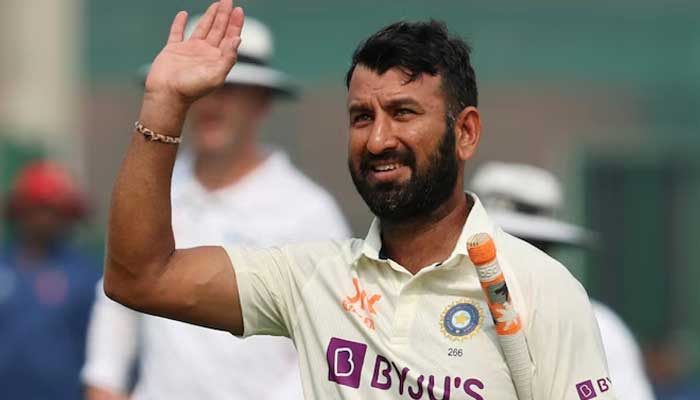 Now former Indian cricketer Cheteshwar Pujara waives during a Test match in this undated image. — Reuters/File