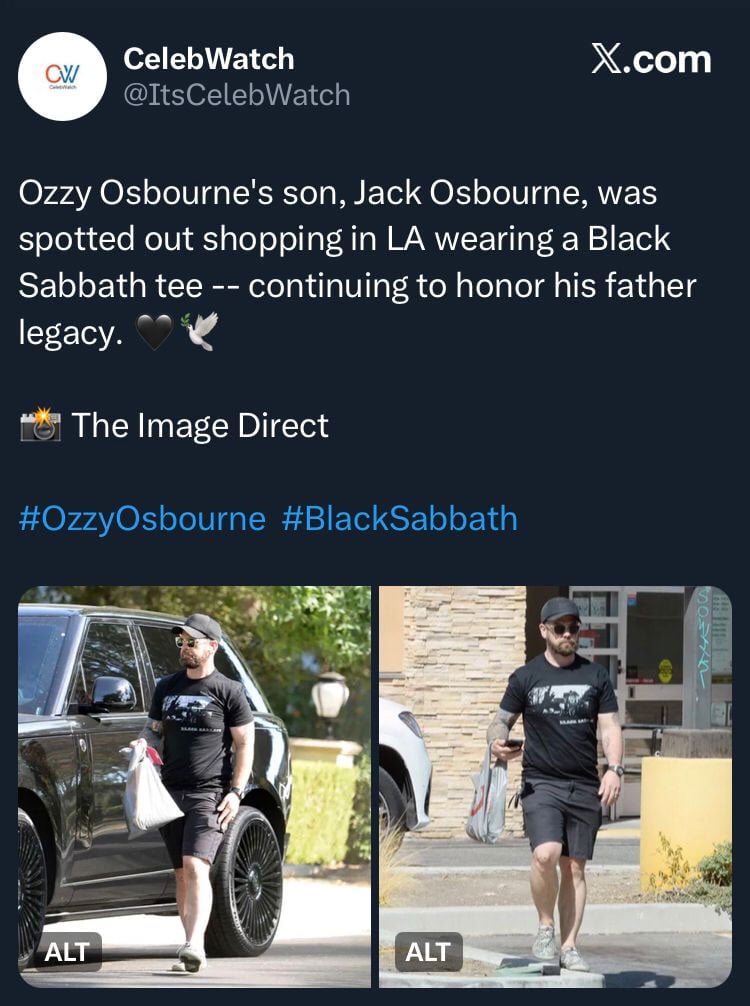 Ozzy Osbourne forever as son honours late father