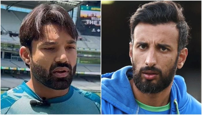 Pakistan ODI skipper Mohammad Rizwan (left) and Test captain Shan Masood. — AFP/ YouTube/Pakistan Cricket/screengrab