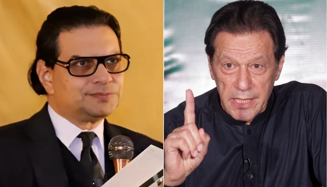 Pakistan Tehreek-e-Insaf (PTI) leader Salman Akram Raja (left) and former prime minister Imran Khan. — Facebook/Reuters/@SalmanAkramRaja