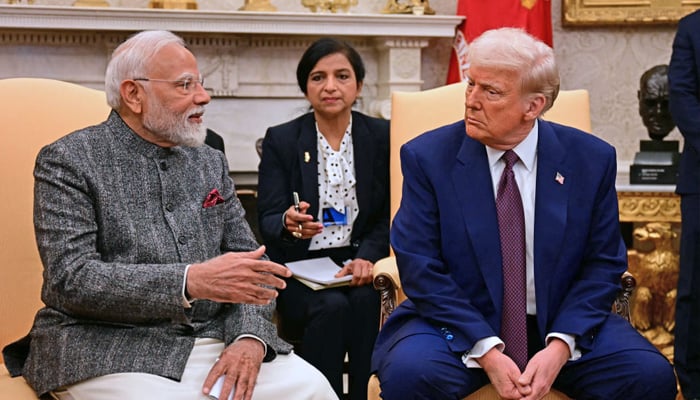President Donald Trump meets with Indian Prime Minister Narendra Modi in this undated image of the Oval Office of the White House. — AFP