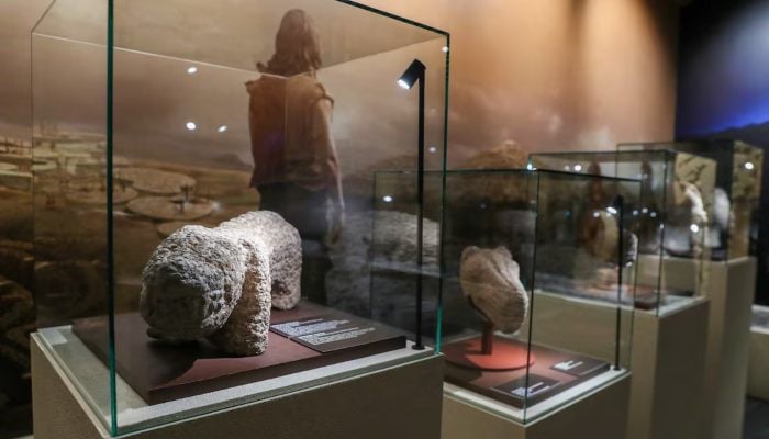 Animal sculptures, discovered at the Karahan Tepe archaeological site, are on display at the Golden Age of Archaeology exhibition at the Presidential Complex Exhibition Hall in Ankara, Turkey, August 21, 2025. — Reuters