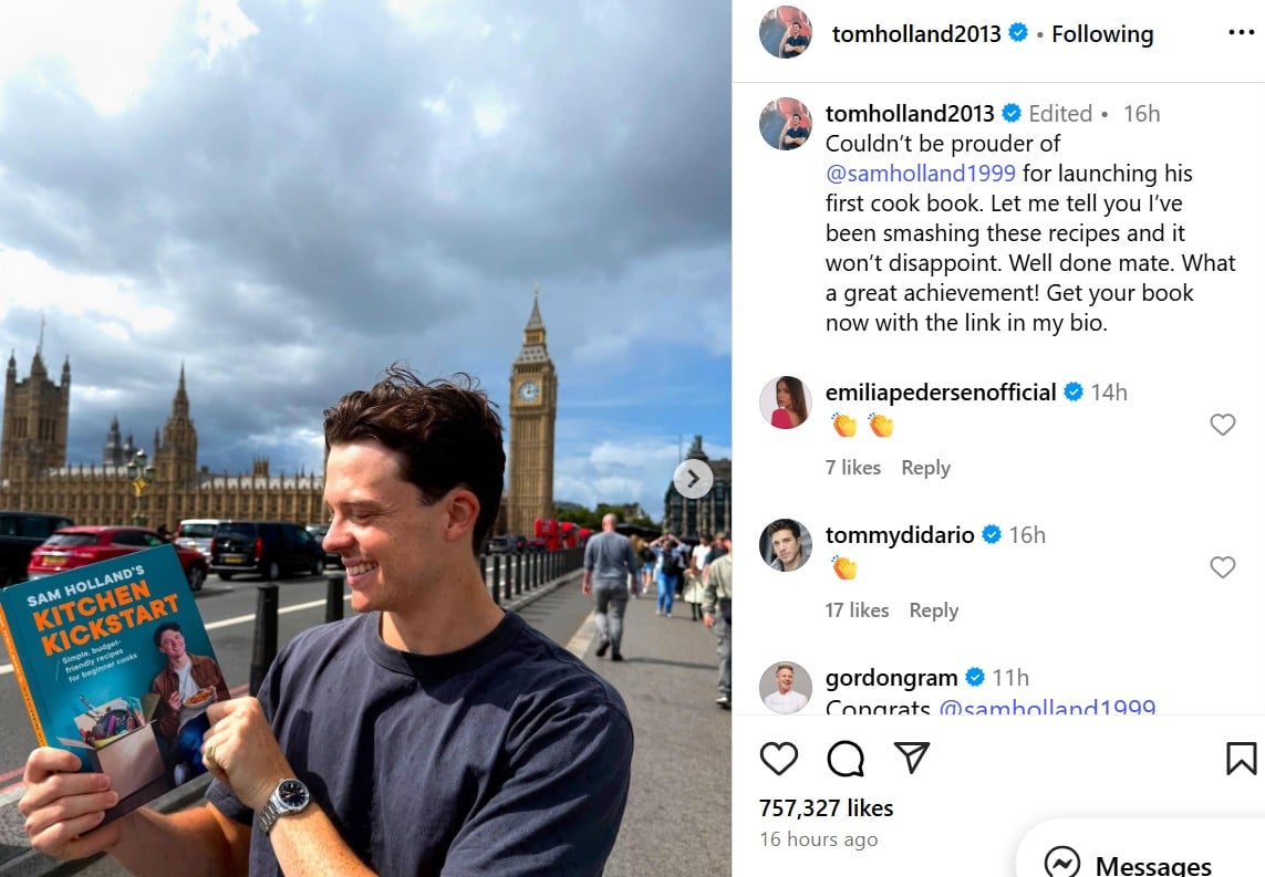 Tom Holland shares brother Sam major milestone amid SpiderMan filming