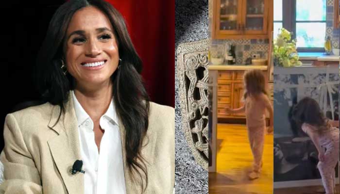 Princess Lilibet in rare video resembles Meghan Markle with similar dark hair?