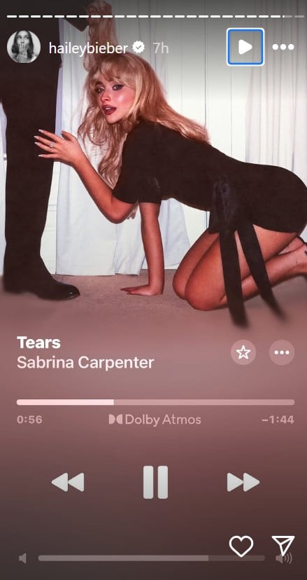 Sabrina Carpenter receives support from Hailey Bieber for Mans Best Friend