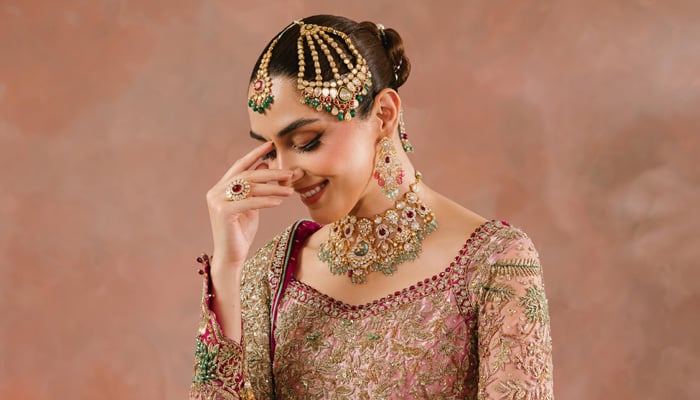 Pakistani actor Maya Ali posing for a bridalwear photoshoot. — official_mayaali