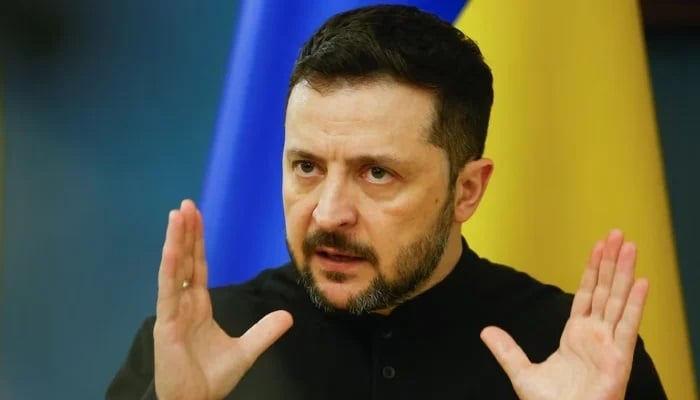 Ukraines President Volodymyr Zelensky speaks during a press conference, amid Russias attack on Ukraine, in Kyiv, Ukraine March 25, 2025. — Reuters
