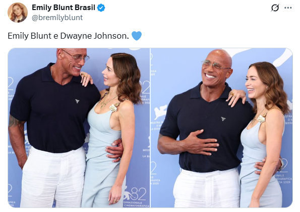 Emily Blunt turns heads with Dwayne Johnson at The Smashing Machine premiere