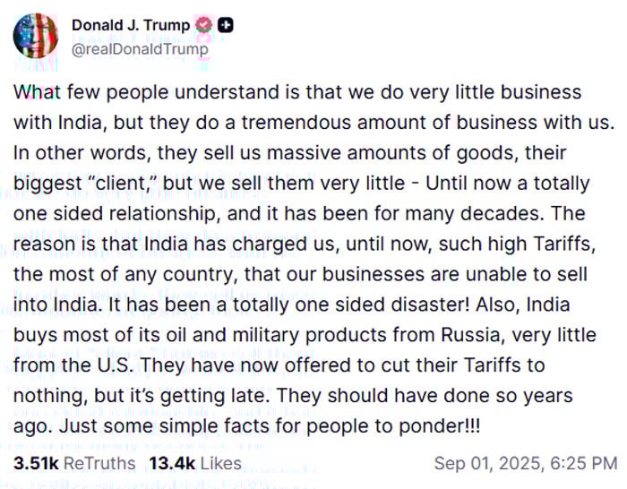 — Screengrab via Truth Social.