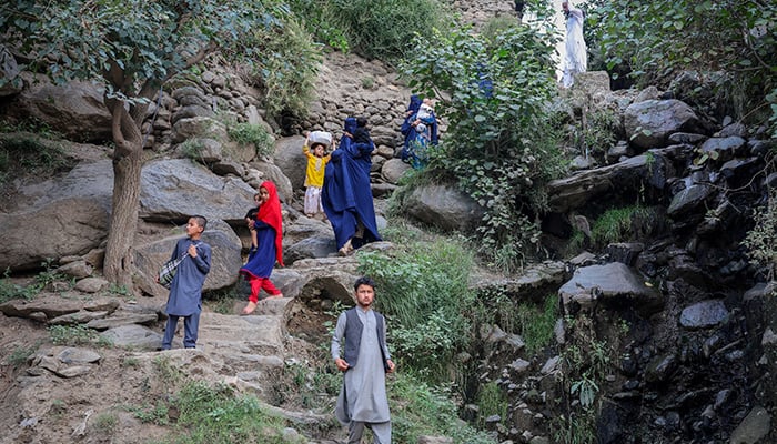 An Afghan family moves to a safer place after a deadly magnitude-6 earthquake that struck Afghanistan around midnight, in Dara Noor, in Jalalabad, Afghanistan, September 1, 2025. — Reuters