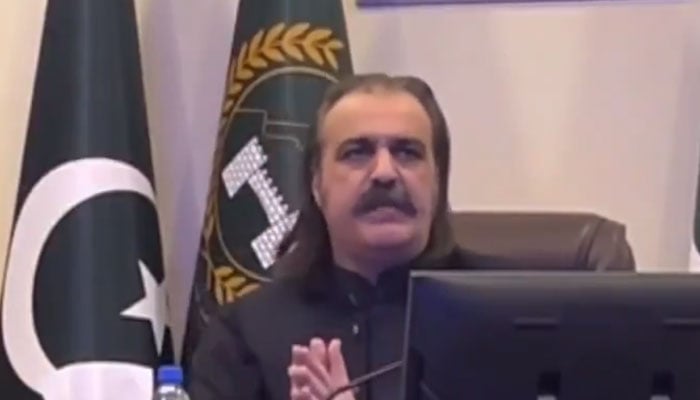 Khyber Pakhtunkhwa Chief Minister Ali Amin Gandapur addresses press conference in Islamabad, September 2, 2025. — Screengrab via X