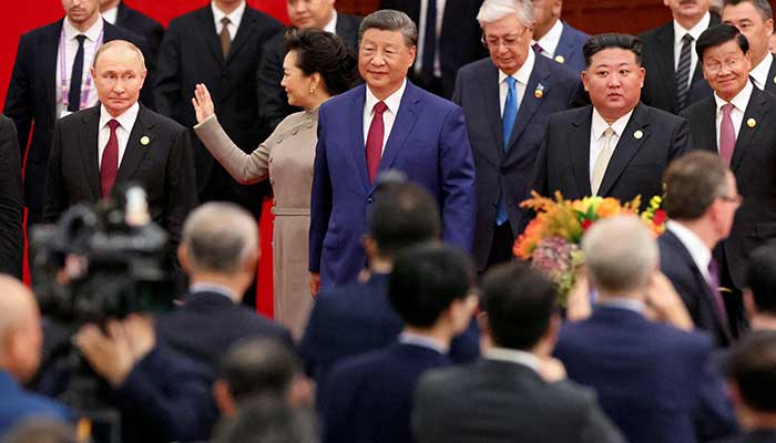 Chinese President Xi Jinping, Russian President Vladimir Putin and North Korean leader Kim Jong Un arrive for a reception marking the 80th anniversary of the end of World War Two, at the Great Hall of the People in Beijing, China September 3, 2025. — Reuters