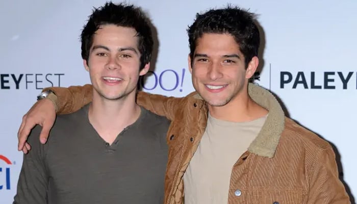 Dylan OBrien, Tyler Posey share emotional reunion at Twinless premiere