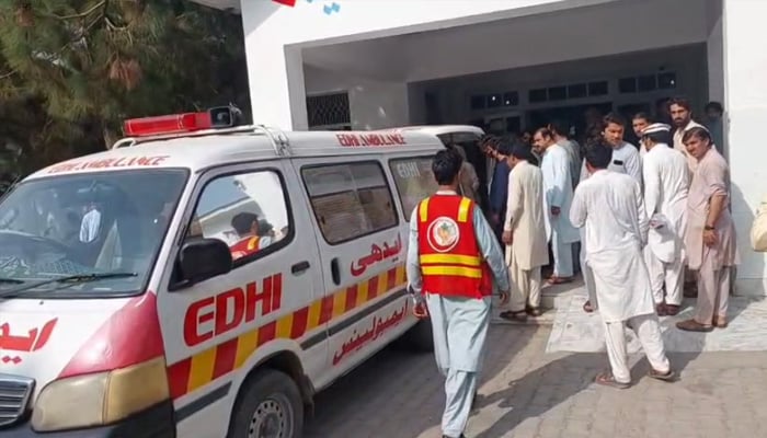 Ambulance stand outisde medical facility in KPs Kurram district on September 3, 2025. — Reporter