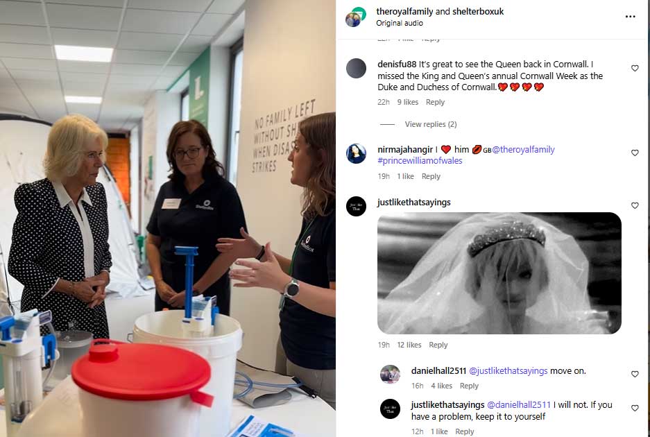 Queen Camilla trolled with Dianas pictures after Cornwall visit