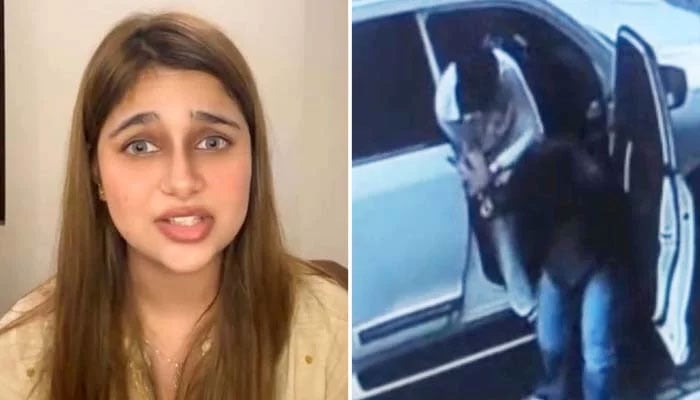 This collage shows social media influencer Samiya Hijab and Hassan Zahid, who is accused of attempting abduction. — Instagram/@_samiyashianz_