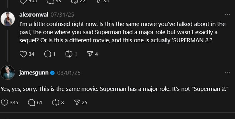 James Gunn clears confusion on next Superman status