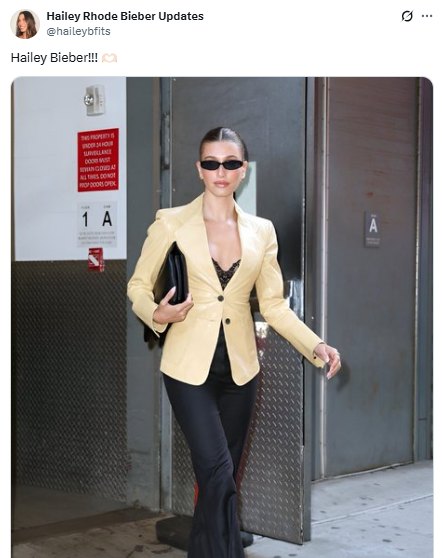 Hailey Bieber stuns at her brands launch in New York City