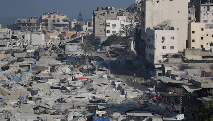 Palestinians displaced by the Israeli military offensive take shelter in a tent camp, as Israeli forces escalate operations around Gaza City, in Gaza City, September 2, 2025. — Reuters