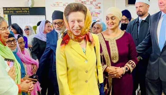 Princess Anne visits a temple