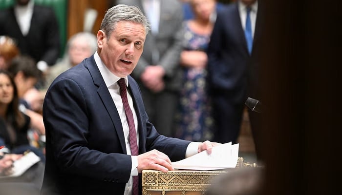 British Labour Party leader Keir Starmer speaks during Prime Ministers Questions, at the House of Commons in London, Britain, May 24, 2023.— Reuters