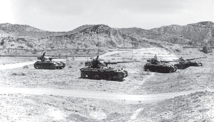 An operational tank squadron of the Pakistan Army equipped with the Indian tanks (French-build AMXs) captured in the Chhamb battle, out on manoeuvers. — Geo.tv