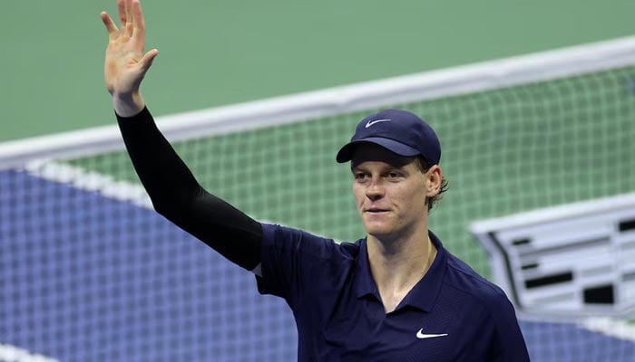 Italys Jannik Sinner celebrates winning his semi final match against Canadas Felix Auger-Aliassime on September 5, 2025 — Reuters