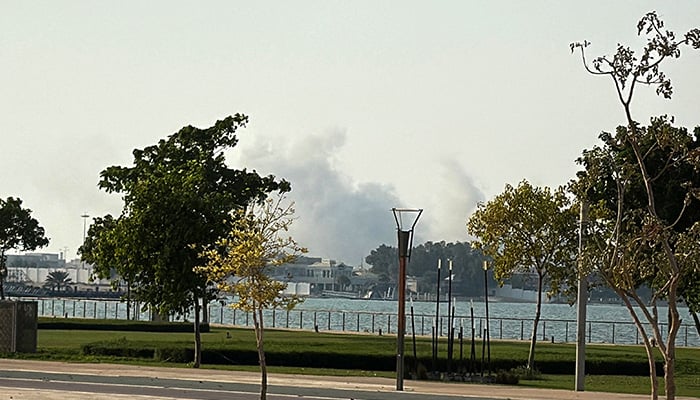 Smoke rises after several blasts were heard in Doha, Qatar, September 9, 2025. — Reuters