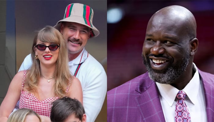 Shaquille O’Neal reacts to Taylor Swift and Travis Kelces big day