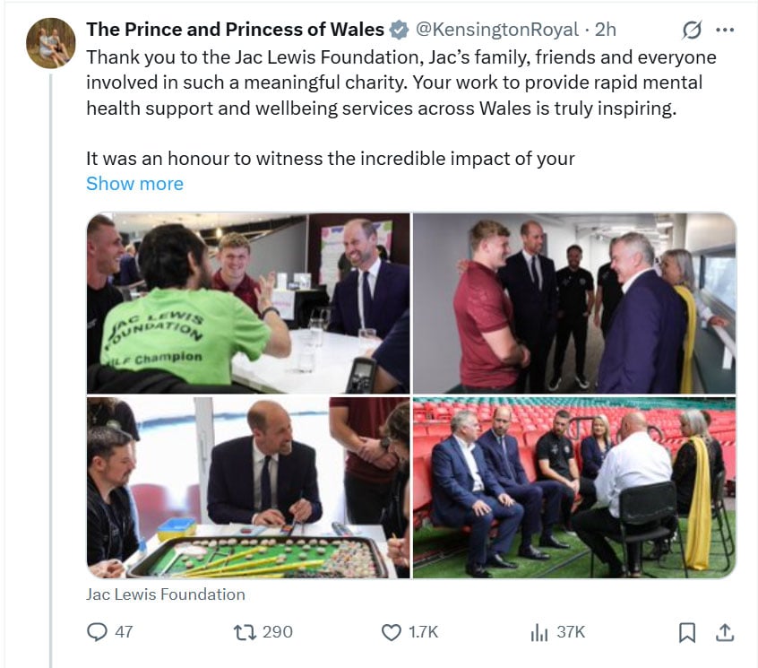 Prince William pens an emotional letter on World Suicide Prevention Day
