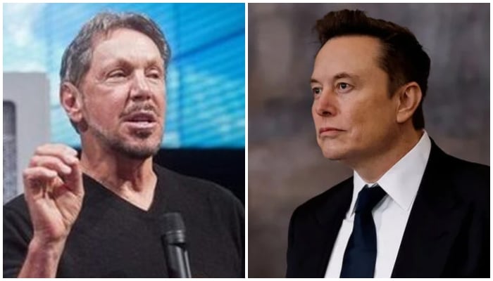 Oracle Corp co-founder Larry Ellison (left) and Tesla and SpaceX CEO Elon Musk. — Reuters/File