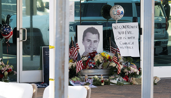 A memorial is held for Charlie Kirk, who was shot and killed in Utah, at the Turning Point USA headquarters in Phoenix, Arizona, US September 10, 2025. — Reuters
