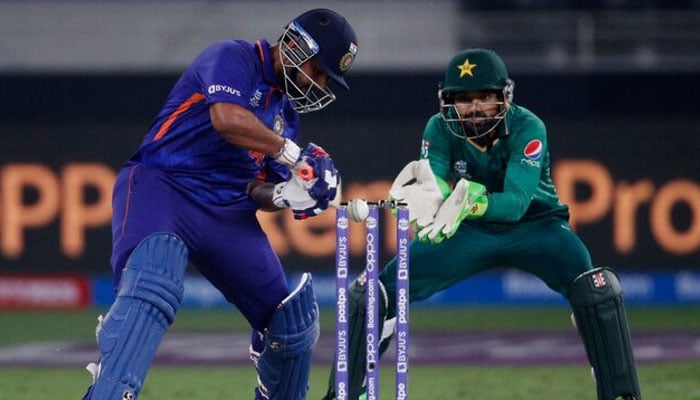 India’s Rishabh Pant hits a four during ICC Mens T20 World Cup 2021 Pakistan Vs India match at Dubai International Stadium, Dubai, United Arab Emirates on October 24, 2021. — Reuters