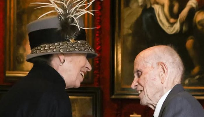 Princess Anne turns up to a royal engagement to honor a 106-year-old veteran