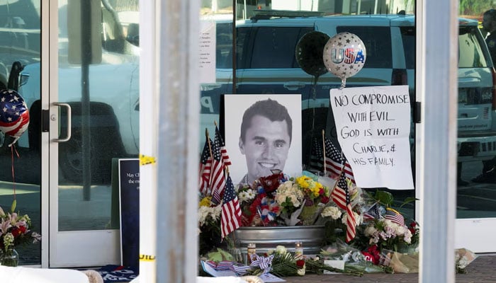 A memorial is held for Charlie Kirk, who was shot and killed in Utah, at the Turning Point USA headquarters in Phoenix, Arizona, September 10, 2025.— Reuters