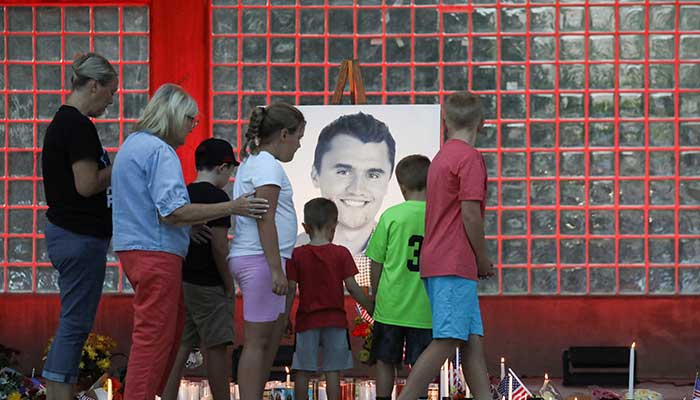 People attend a vigil at Orem City Centre Park, after right-wing activist and commentator Charlie Kirk who was fatally shot during at Utah Valley University, in Orem, Utah, US on September 11, 2025. — Reuters
