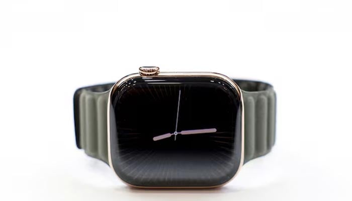 An Apple Watch Series 11 titanium is displayed during Apples event at the Steve Jobs Theatre on its campus in Cupertino, California, U.S., September 9, 2025. — Reuters