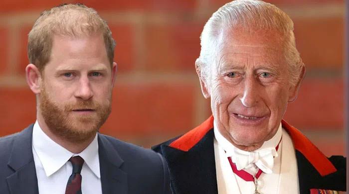 King Charles and Prince Harry at Clarence House