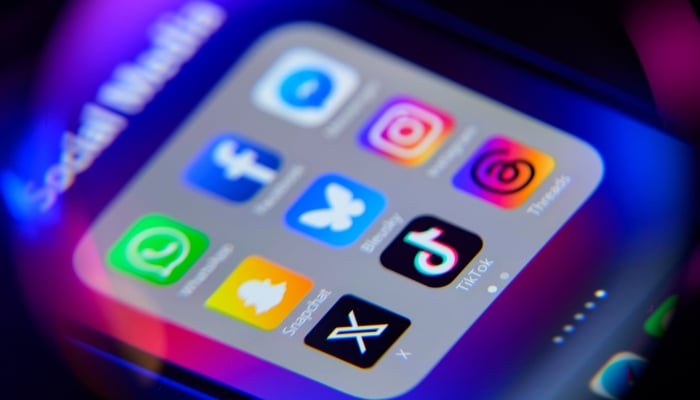 Social media mobile apps are seen in this photo illustration, Brussels, Belgium, February 8, 2025. — Reuters