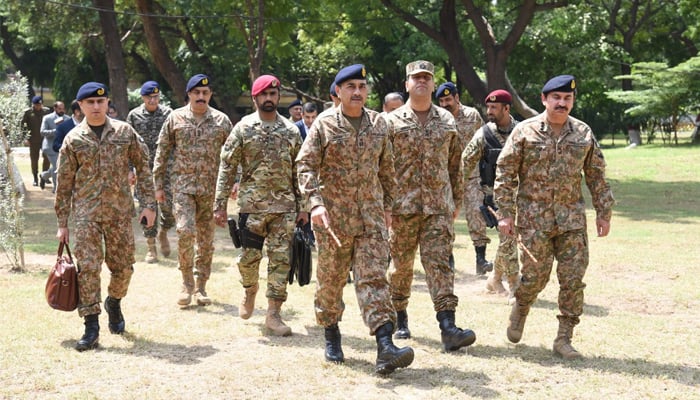 Chief of Army Staff (COAS) Field Marshal Syed Asim Munir visits displaced people at the flood relief camp in Jalal Pur Pirwala, Multan, on September 13, 2025. — ISPR