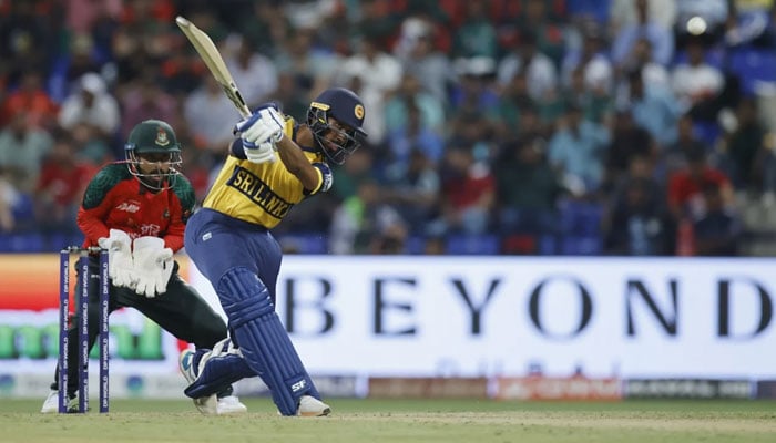 Sri Lanka batter Kamil Mishara plays a shot during against Bangladesh during their Asia Cup 2025 clash at the Sheikh Zayed Cricket Stadium, Abu Dhabi, September 13, 2025. — ACC