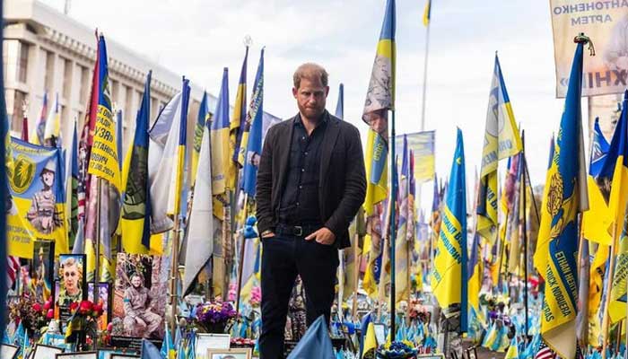 Prince Harry at the Alley of Heroes in Kyiv