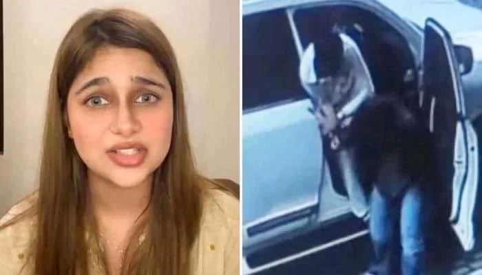 This collage shows social media influencer Samiya Hijab and Hassan Zahid, who is accused of attempting abduction. — Instagram/@_samiyashianz_
