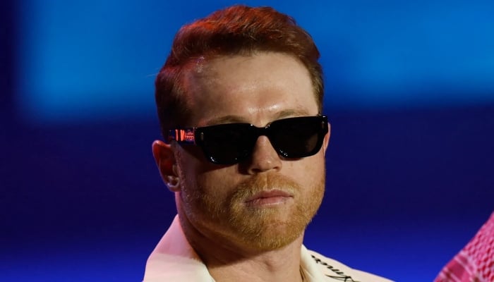 Canelo Alvarez during a press conference, Boulevard City, Riyadh, Saudi Arabia, June 20, 2025. — Reuters