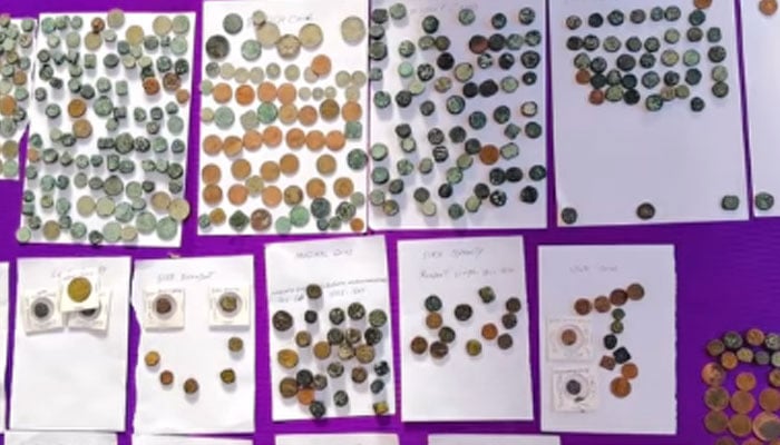 Coins originating from the Arab world, Central Asia, China, and Khorasan. — Screengrab via Geo News