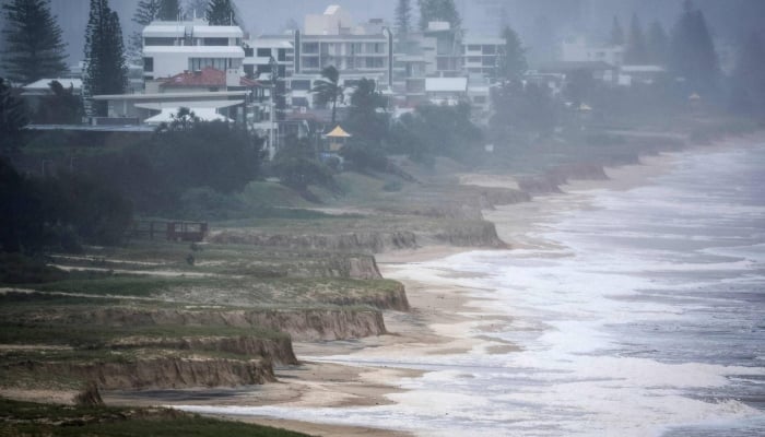 Erosion is seen on Australias Gold Coast on March 9 after sand was washed away during Tropical Cyclone Alfred. — AFP