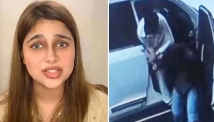 This collage shows social media influencer Samiya Hijab and Hassan Zahid, who is accused of attempting abduction. — Instagram/@_samiyashianz_