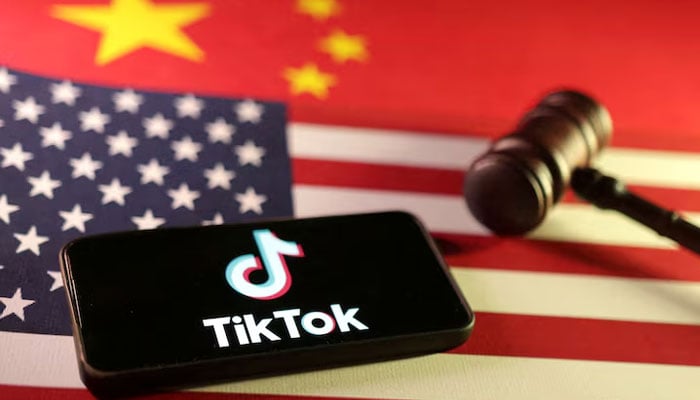 US, Chinese flags, TikTok logo and gavel are seen in this illustration taken January 8, 2025. — Reuters